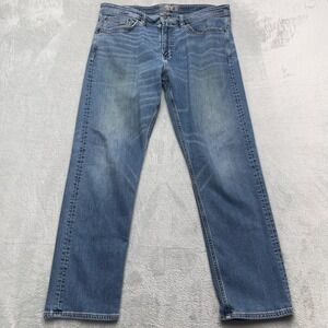 Revtown Sharp Fit Straight Leg Jeans Mens 36x30 Blue Denim Cotton Light Wash
